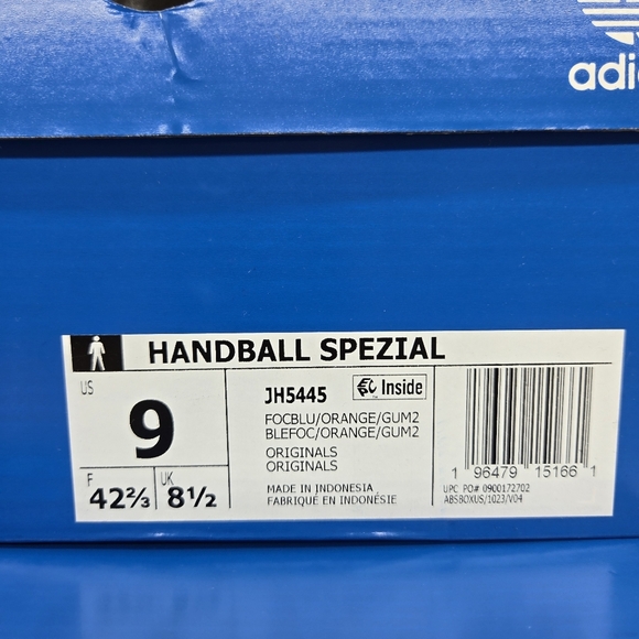 New Adidas Handball Spezial 'Focus Blue Orange Gum' Men's Shoes Size 9 - Picture 8 of 8